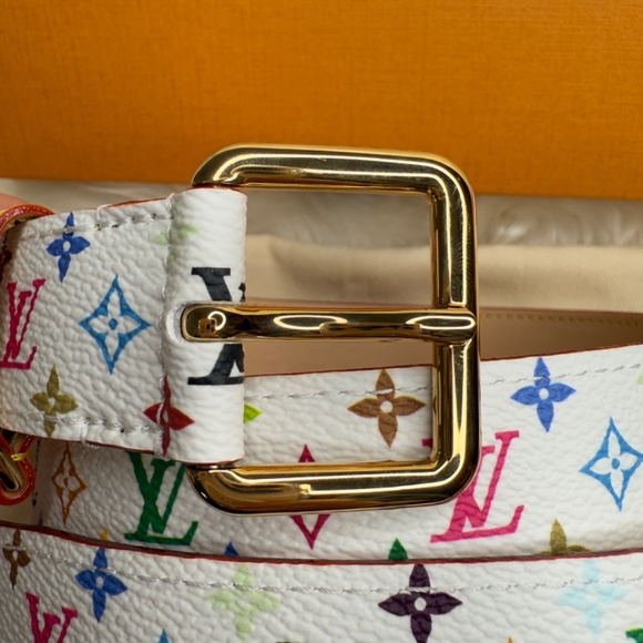 Louis Vuitton 20 Years Anniversary LV x TM D-Ring 30 mm Belt White Size 80cm - Picture 3 of 8